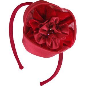 NEW Isobella & Chloe Red Holiday Christmas Girls Headband Organza Velvet Last 1